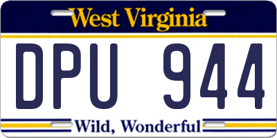 WV license plate DPU944