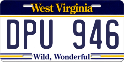 WV license plate DPU946