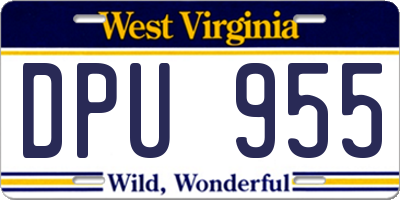 WV license plate DPU955
