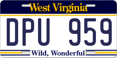 WV license plate DPU959