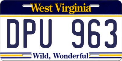 WV license plate DPU963