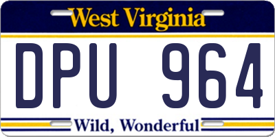 WV license plate DPU964