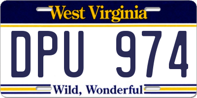 WV license plate DPU974