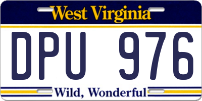 WV license plate DPU976