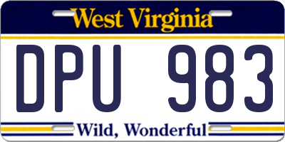 WV license plate DPU983