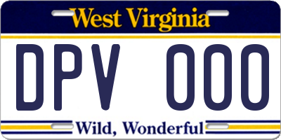 WV license plate DPV000