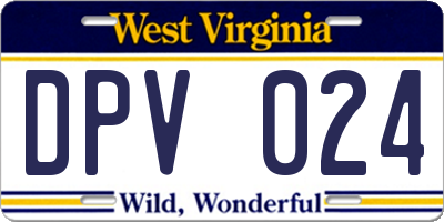 WV license plate DPV024