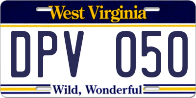 WV license plate DPV050