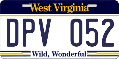 WV license plate DPV052