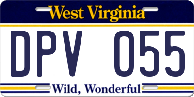 WV license plate DPV055