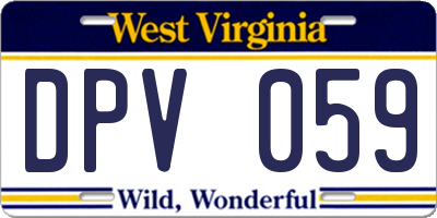 WV license plate DPV059