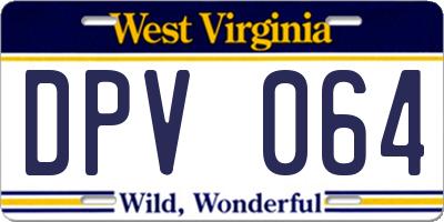 WV license plate DPV064