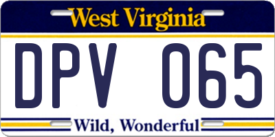 WV license plate DPV065
