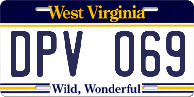 WV license plate DPV069