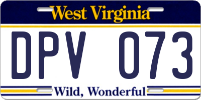 WV license plate DPV073