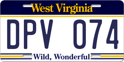 WV license plate DPV074