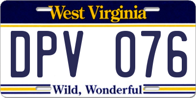 WV license plate DPV076