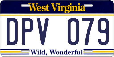 WV license plate DPV079