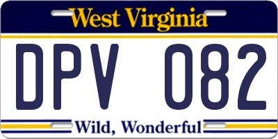 WV license plate DPV082