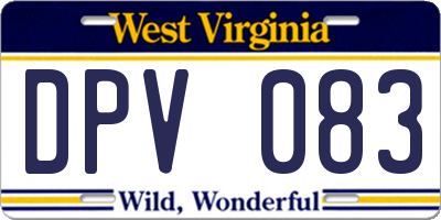 WV license plate DPV083