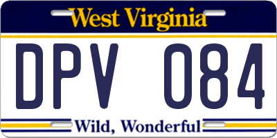 WV license plate DPV084