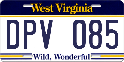 WV license plate DPV085