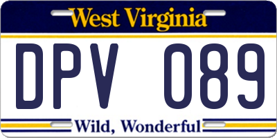 WV license plate DPV089