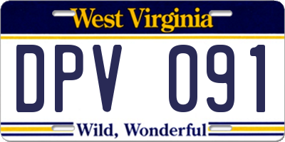 WV license plate DPV091