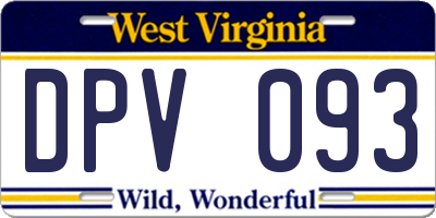 WV license plate DPV093