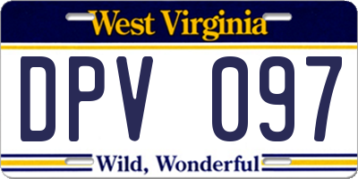 WV license plate DPV097