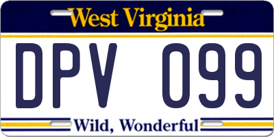 WV license plate DPV099