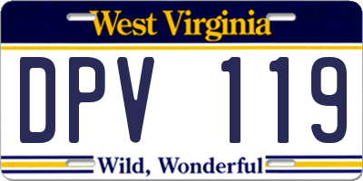 WV license plate DPV119
