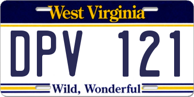 WV license plate DPV121