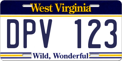 WV license plate DPV123