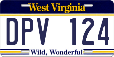 WV license plate DPV124