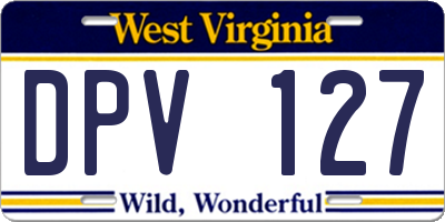 WV license plate DPV127