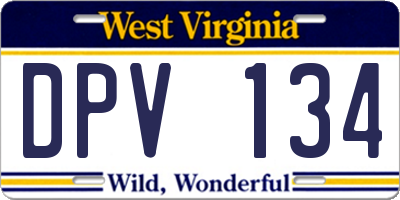 WV license plate DPV134