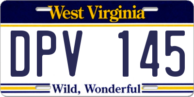 WV license plate DPV145