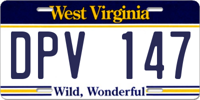 WV license plate DPV147