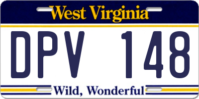 WV license plate DPV148