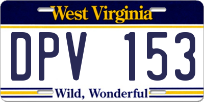 WV license plate DPV153