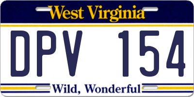 WV license plate DPV154