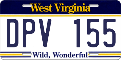 WV license plate DPV155