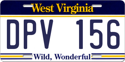 WV license plate DPV156