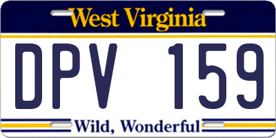 WV license plate DPV159