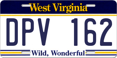 WV license plate DPV162