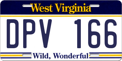 WV license plate DPV166