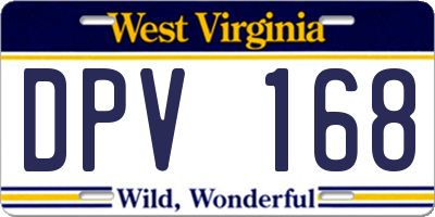 WV license plate DPV168