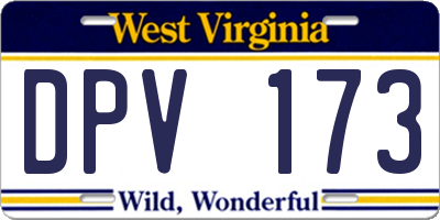 WV license plate DPV173