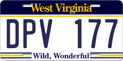 WV license plate DPV177